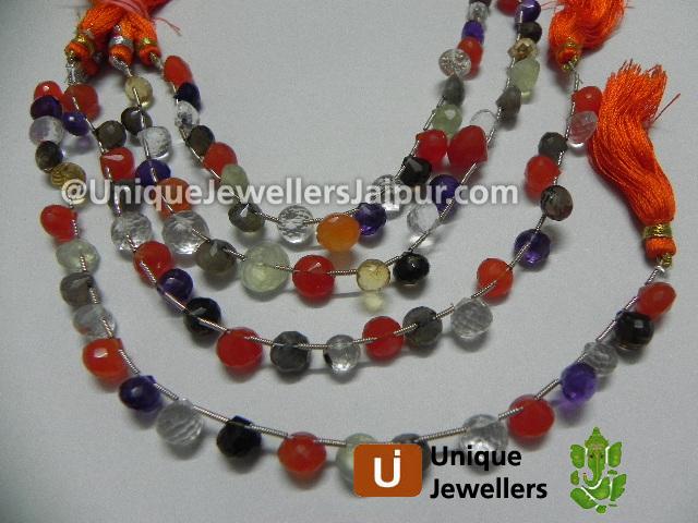 Multi Stone Faceted Onion Beads